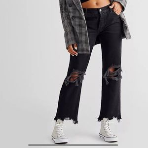 Free People Maggie Mid-Rise Straight-Leg Jeans